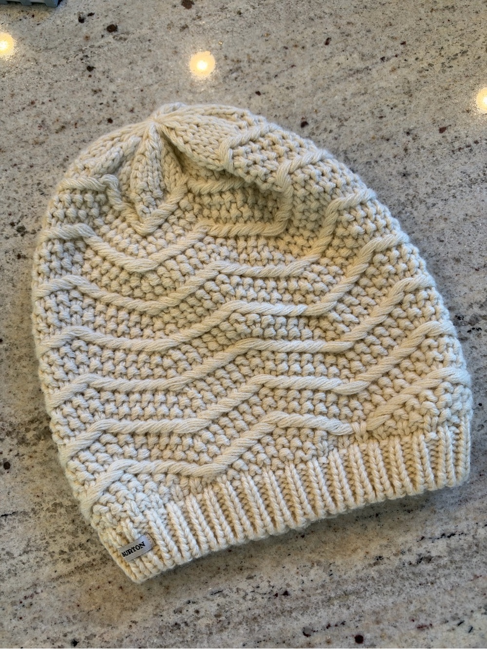 Burton Cream Cable Wave Knit Beanie